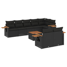 9-Delige Loungeset Met Kussens Poly Rattan Zwart