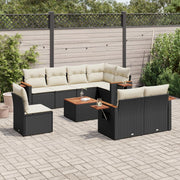 Loungeset 9-delig poly rattan zwart