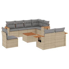 9-Delige Loungeset Met Kussens Poly Rattan Beige