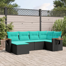 6-Delige Loungeset Met Kussens Poly Rattan 1 Zwart
