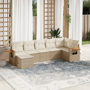 Loungeset 7-delig poly rattan beige