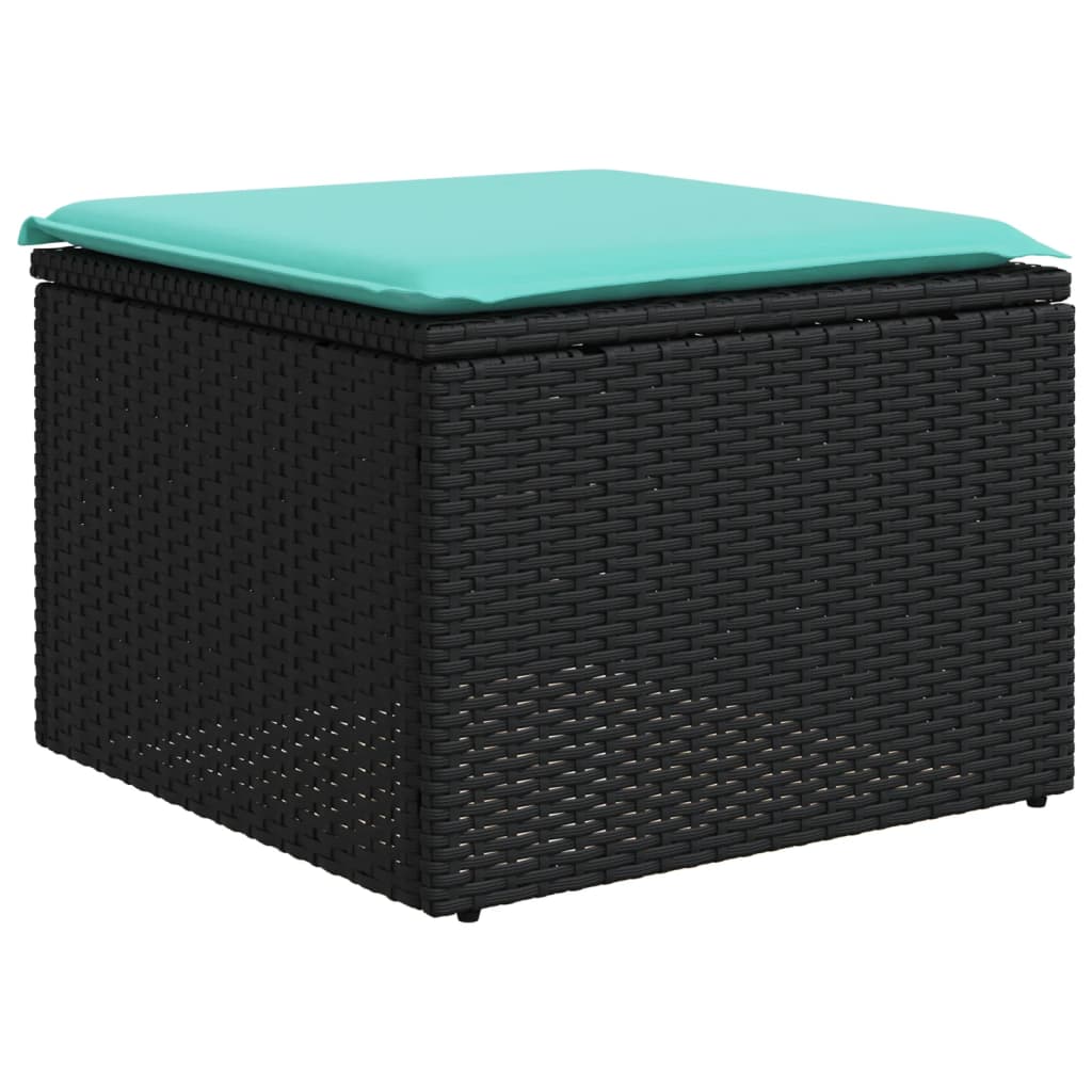 8-Delige Loungeset Met Kussens Poly Rattan 1 Zwart