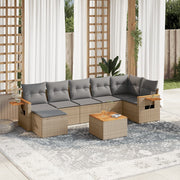 Loungeset 8-delig poly rattan beige