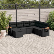 Loungeset 7-delig poly rattan zwart