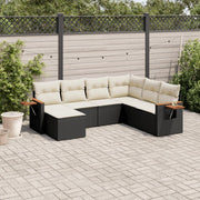 Loungeset 7-delig poly rattan zwart