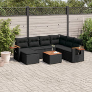 Loungeset 8-delig poly rattan zwart
