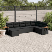 Loungeset 8-delig poly rattan zwart