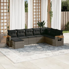 8-Delige Loungeset Met Kussens Poly Rattan Grijs