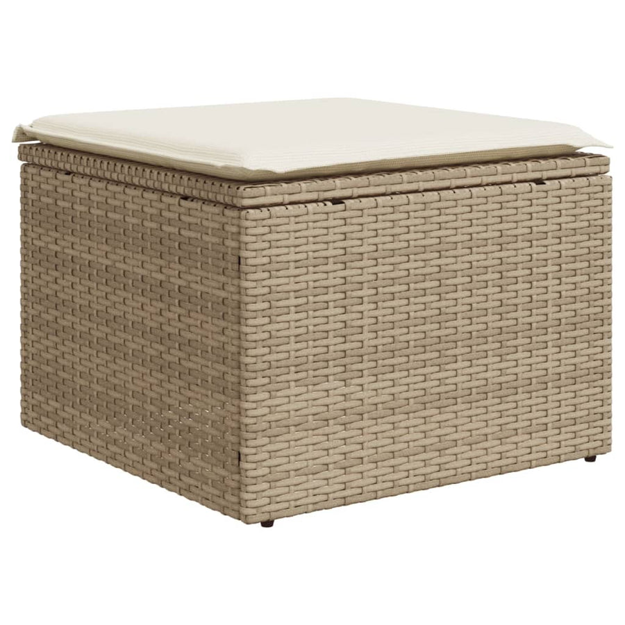 9-Delige Loungeset Met Kussens Poly Rattan Beige