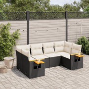 Loungeset 6-delig poly rattan zwart