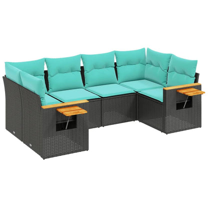 6-Delige Loungeset Met Kussens Poly Rattan