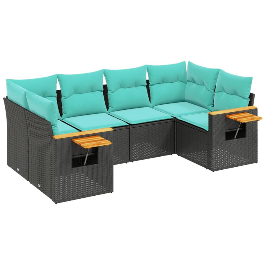 6-Delige Loungeset Met Kussens Poly Rattan