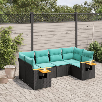6-Delige Loungeset Met Kussens Poly Rattan