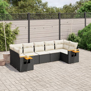 Loungeset 7-delig poly rattan zwart