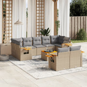 Loungeset 10-delig poly rattan beige