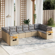 Loungeset 10-delig poly rattan beige