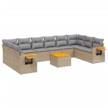 11-Delige Tuinset Met Kussens Poly Rattan Beige