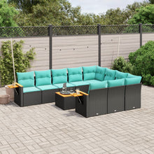 1 Loungeset Met Kussens Poly Rattan Zwart