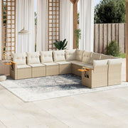 Loungeset 10-delig poly rattan beige