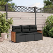 Loungeset 3-delig poly rattan zwart