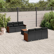 Loungeset 7-delig poly rattan zwart
