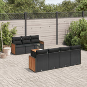 Loungeset 8-delig poly rattan zwart