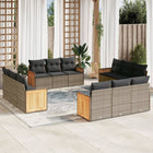 12-piece lounge set with cushions poly rattan grey