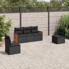 5-Delige Loungeset Met Kussens Poly Rattan Zwart