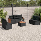 8-Delige Loungeset Met Kussens Poly Rattan Zwart