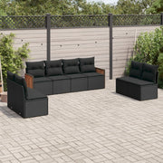 Loungeset 8-delig poly rattan zwart