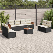 Loungeset 9-delig poly rattan zwart