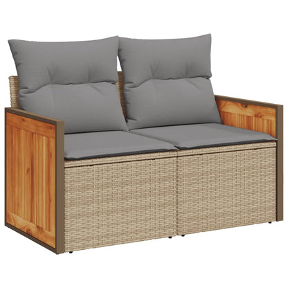 5-Delige Loungeset Met Kussens Poly Rattan Beige