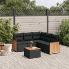 Loungeset 6-delig poly rattan zwart