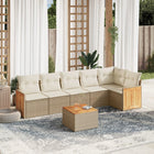 7-Delige Loungeset Met Kussens Poly Rattan Beige