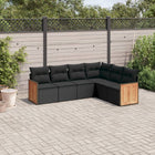 6-Delige Loungeset Met Kussens Poly Rattan Zwart