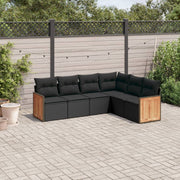 Loungeset 6-delig poly rattan zwart