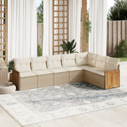 Loungeset 7-delig poly rattan beige