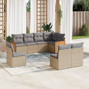 Loungeset 8-delig poly rattan beige