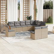Loungeset 10-delig poly rattan beige