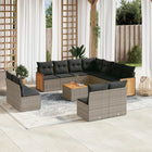 12-piece lounge set with cushions poly rattan grey