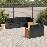 Loungeset 7-delig poly rattan zwart