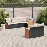 Loungeset 7-delig poly rattan zwart