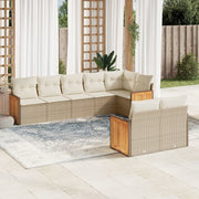 Loungeset 8-delig poly rattan beige
