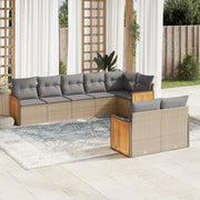 Loungeset 8-delig poly rattan beige