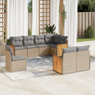 8-Delige Loungeset Met Kussens Poly Rattan Beige