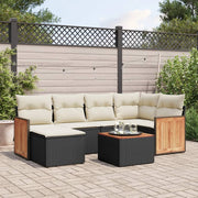 Loungeset 7-delig poly rattan zwart