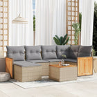 7-Delige Loungeset Met Kussens Poly Rattan Beige