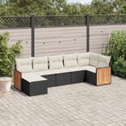 7-Delige Loungeset Met Kussens Poly Rattan Zwart