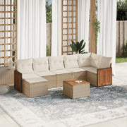 Loungeset 8-delig poly rattan beige