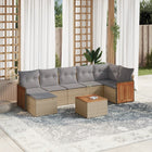 8-Delige Loungeset Met Kussens Poly Rattan Beige